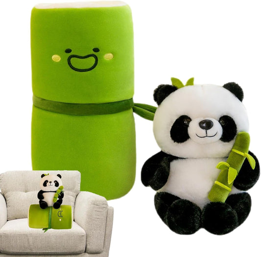 MASOLU Panda en Peluche avec Tube Vert