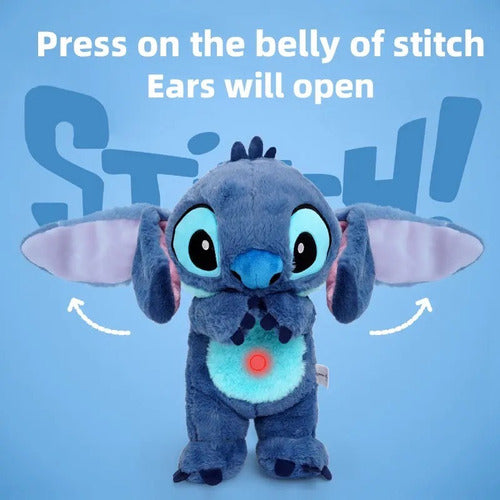 MASOLU Peluche Stitch PRESS ME 33 cm – Modèle Original Disney