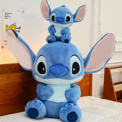 MASOLU Peluche Pressme assis Stitch Bleu – 32 cm ou 40 cm